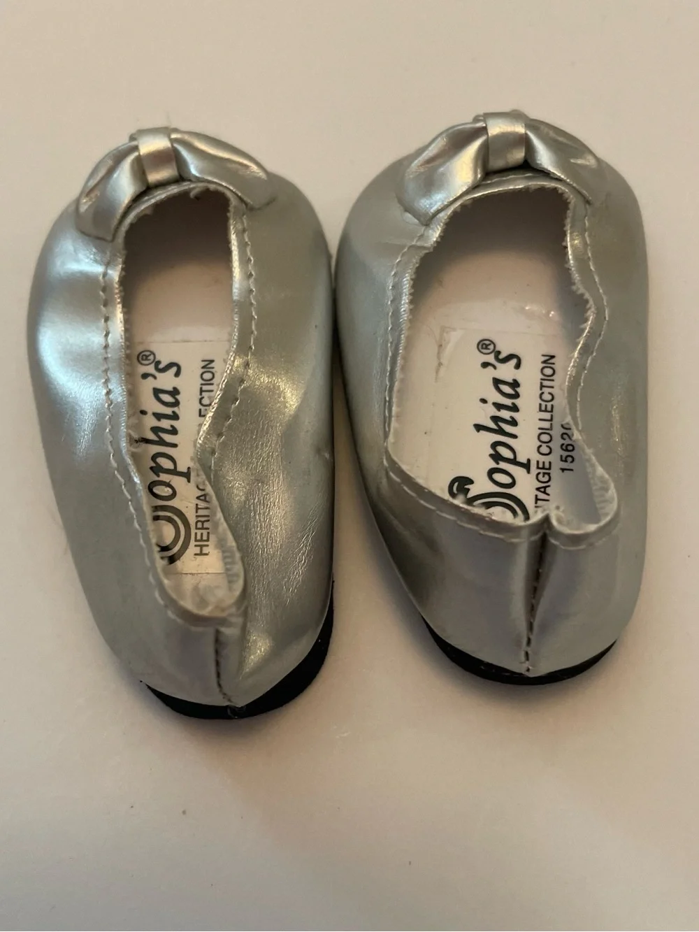 Sophia's Heritage Collection Doll shoes Clothes Silver flats with bows